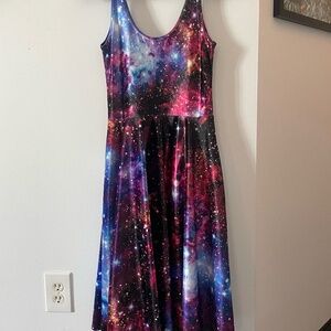 Blackmilk Clothing GALAXY AMETHYST VELVET POCKET MIDI DRESS - LIMITED Size Small